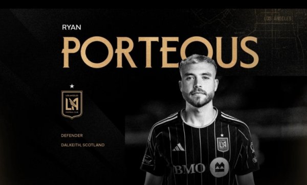 洛杉矶FC官方：沃特福德后场球员波特厄斯加盟，签约至2028