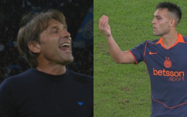 对骂🤬米体：劳塔罗指裆嘲讽孔蒂＂吓尿了＂，孔蒂回骂＂你笑个屁