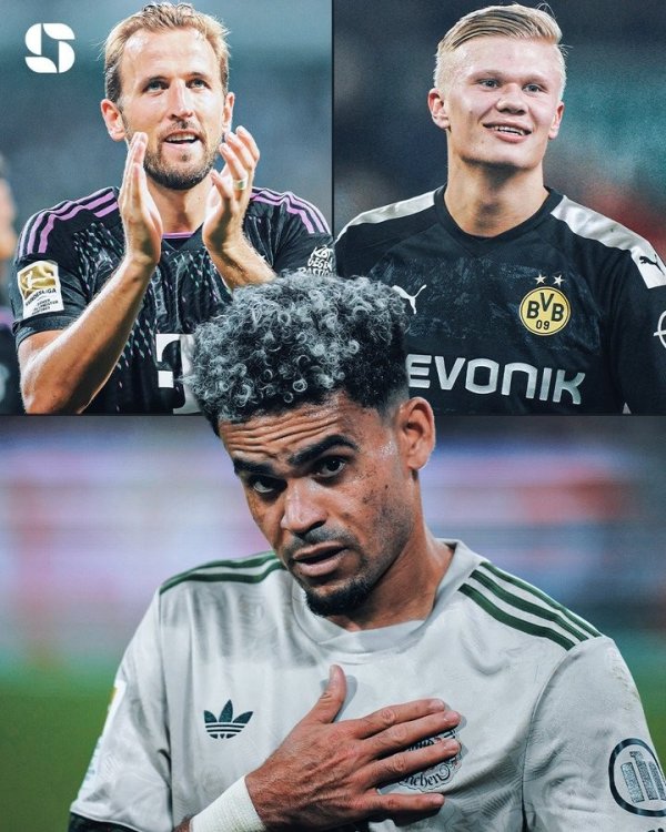 迪亚斯德甲头6场造9球，有记录  以来仅次11球的凯恩，追平