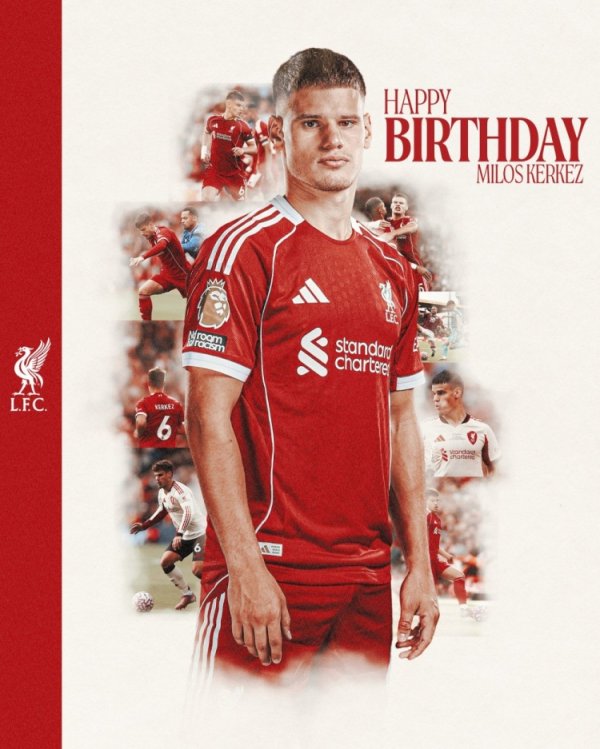 利物浦官方祝凯尔凯兹22岁生日快乐，加盟以来出战15场打进1